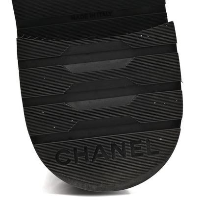 Chanel Shiny Goatskin Calfskin Quilted Lace Up Combat Boots 35.5 Black 6 of 8