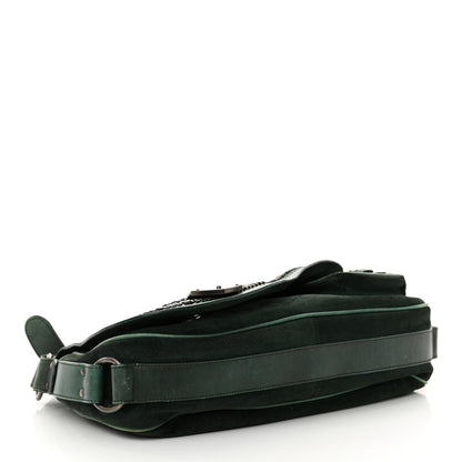Christian Dior Suede Calfskin Medium Gaucho Double Saddle Green 4 of 18