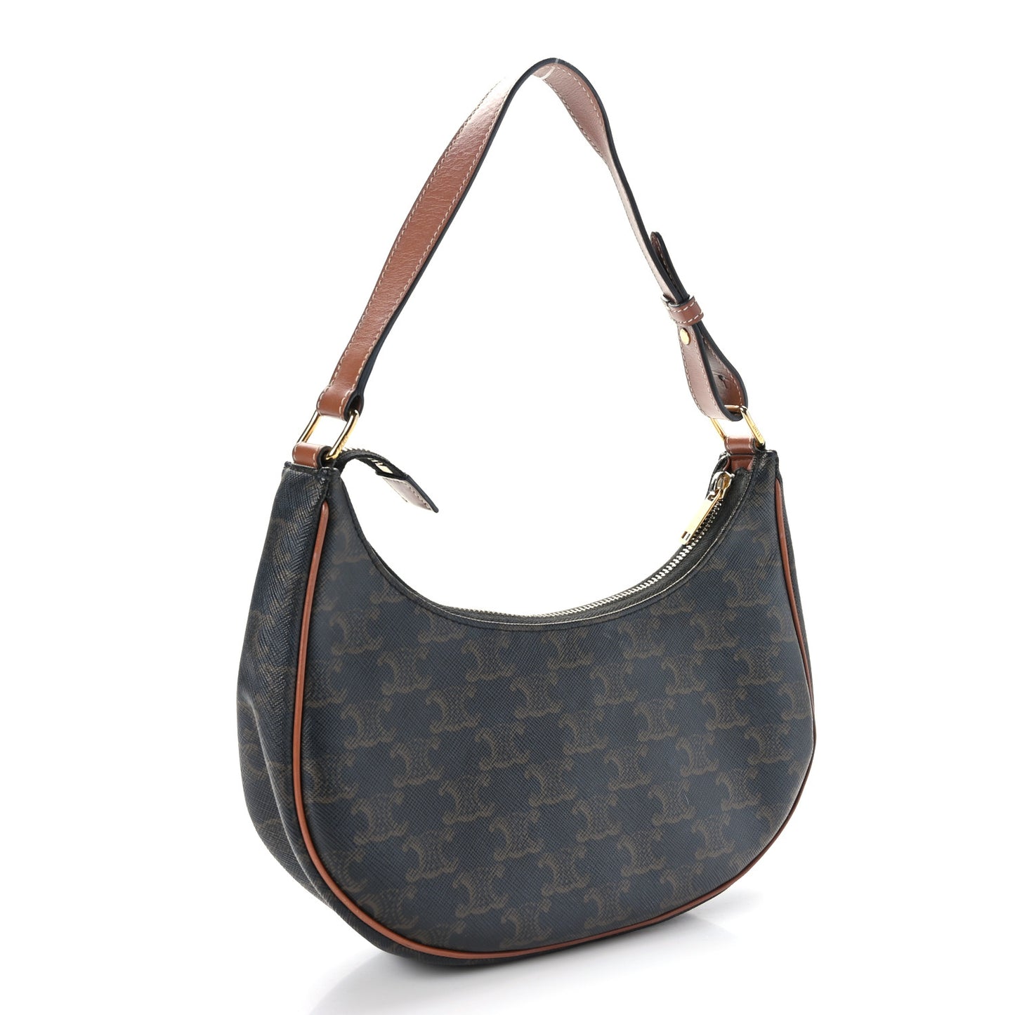 Triomphe Canvas Calfskin Ava Shoulder Bag Tan