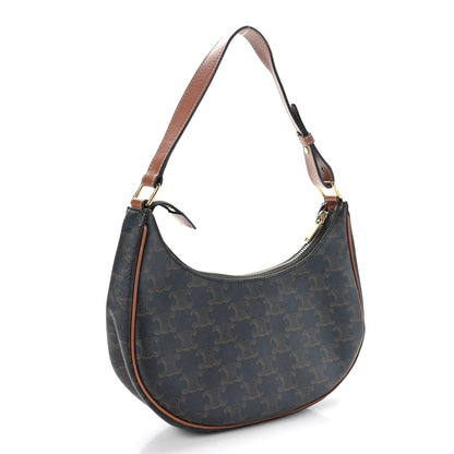 Celine Triomphe Canvas Calfskin Ava Shoulder Bag Tan 3 of 10