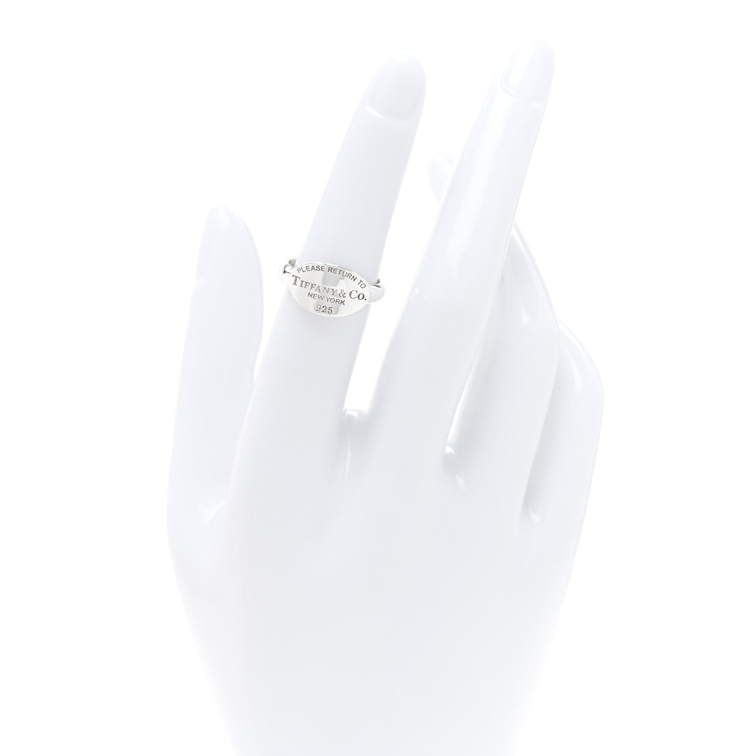 Tiffany Sterling Silver Return to Tiffany Oval Ring 51 5.75 2 of 3
