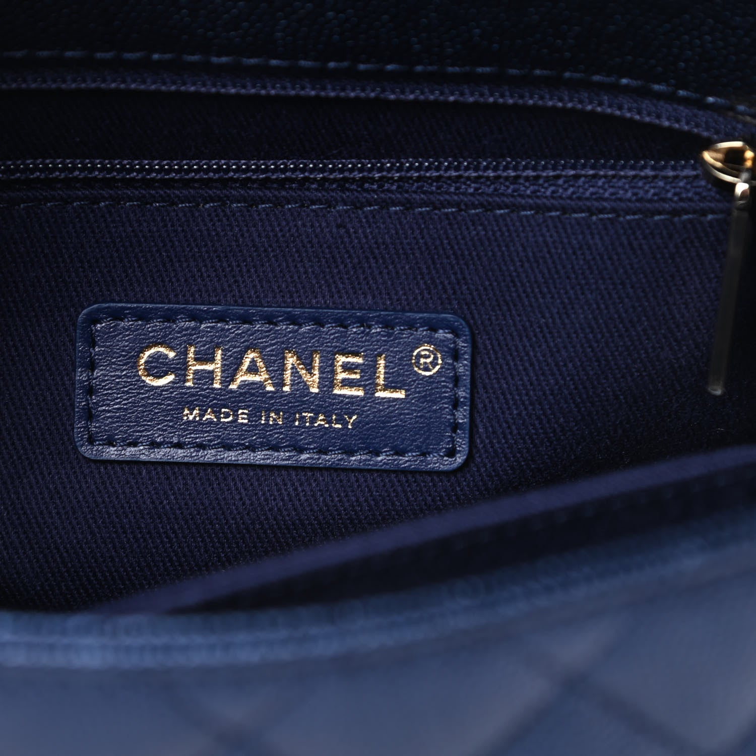 Chanel Metallic Caviar Quilted Mini Coco Handle Flap Dark Blue 6 of 11