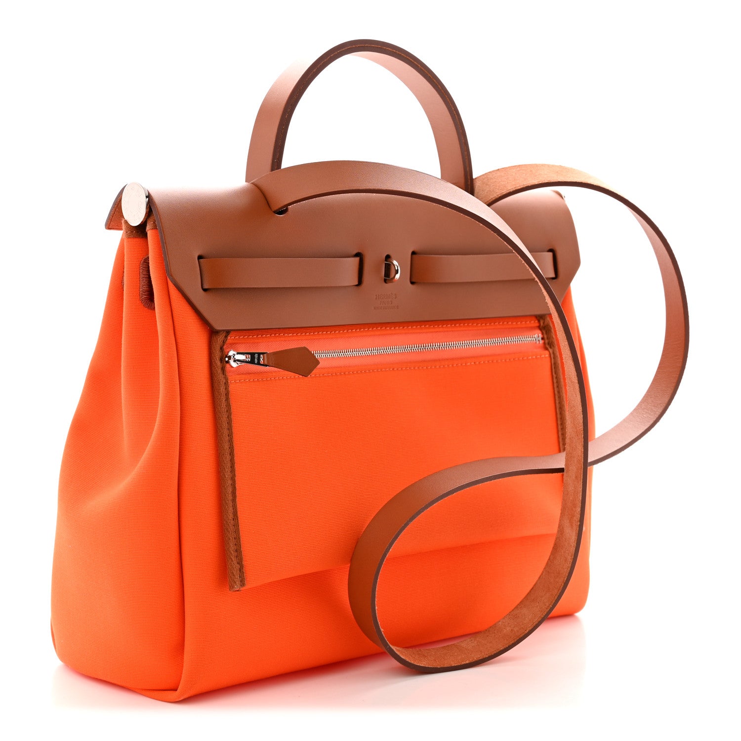 Hermes Toile Officer Vache Hunter Herbag 31 PM Orange Minium 4 of 12