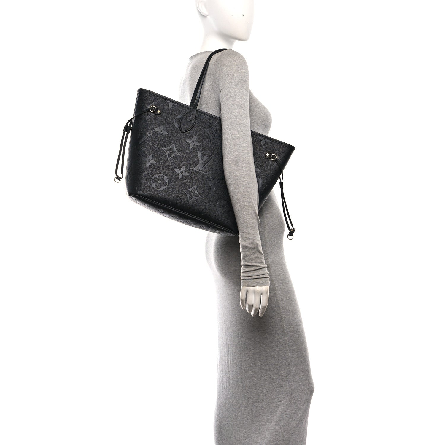 Louis Vuitton Empreinte Monogram Giant Neverfull MM Black 2 of 12