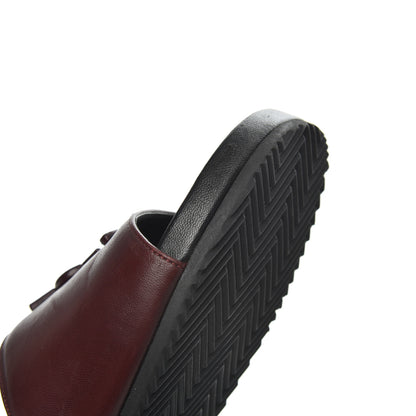 Saint Laurent Lambskin Joan Slide Sandals size 39 in Burgundy 18 of 20