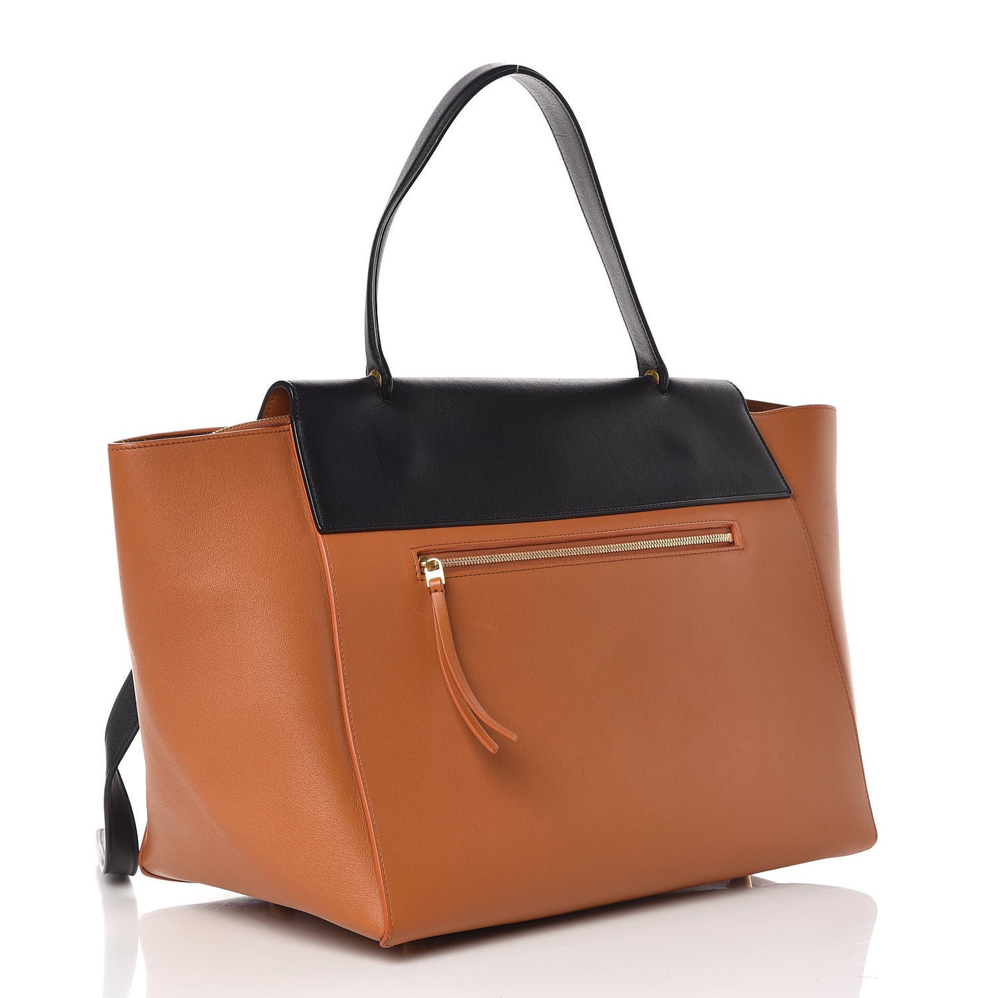 Smooth Calfskin Large Bi-Color Belt Bag Tan
