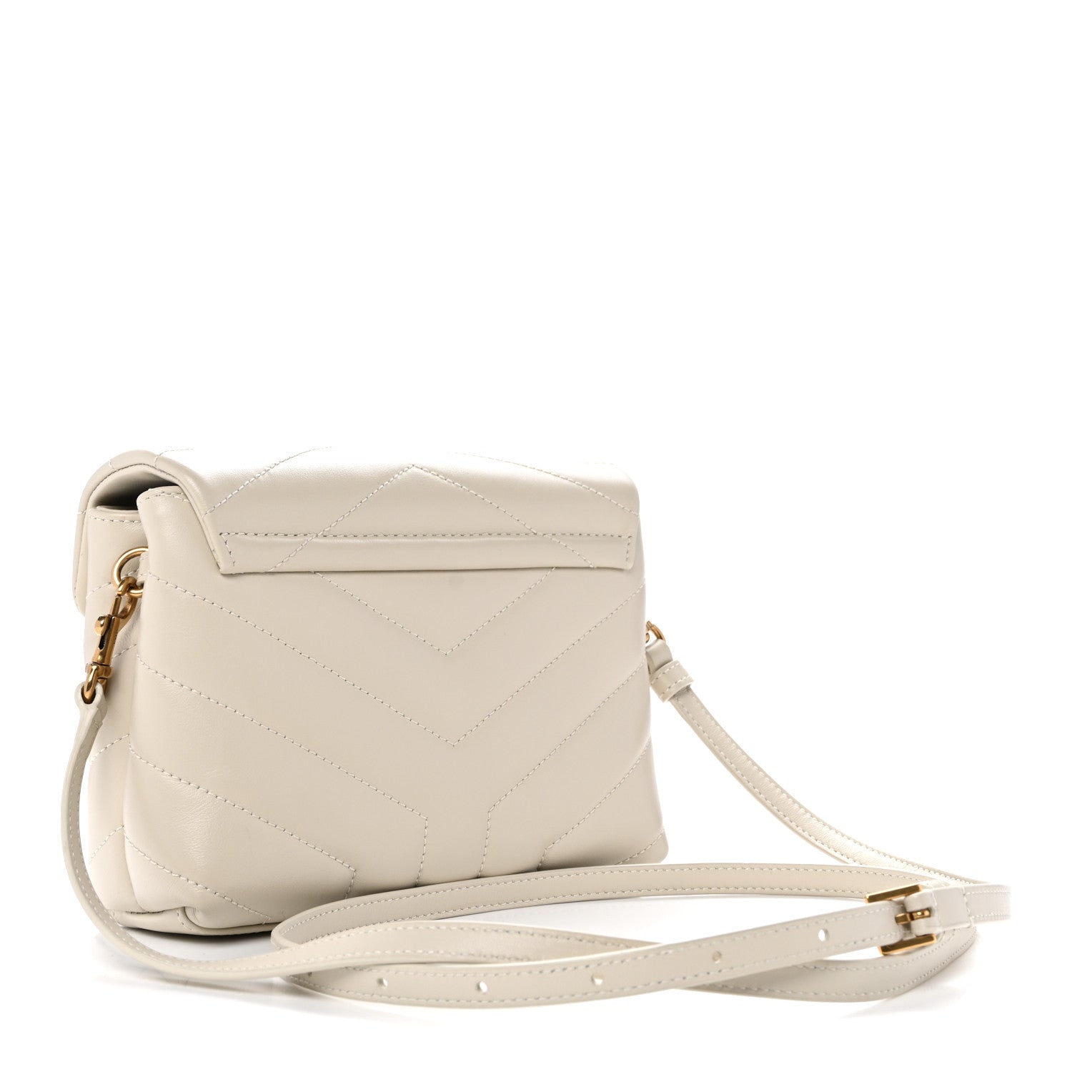 Saint Laurent Calfskin Y Quilted Monogram Toy Loulou Crossbody Bag Blanc Vintage 3 of 11