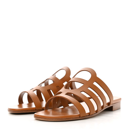 Hermes Calfskin Camelia Sandals 38 Naturel 3 of 9