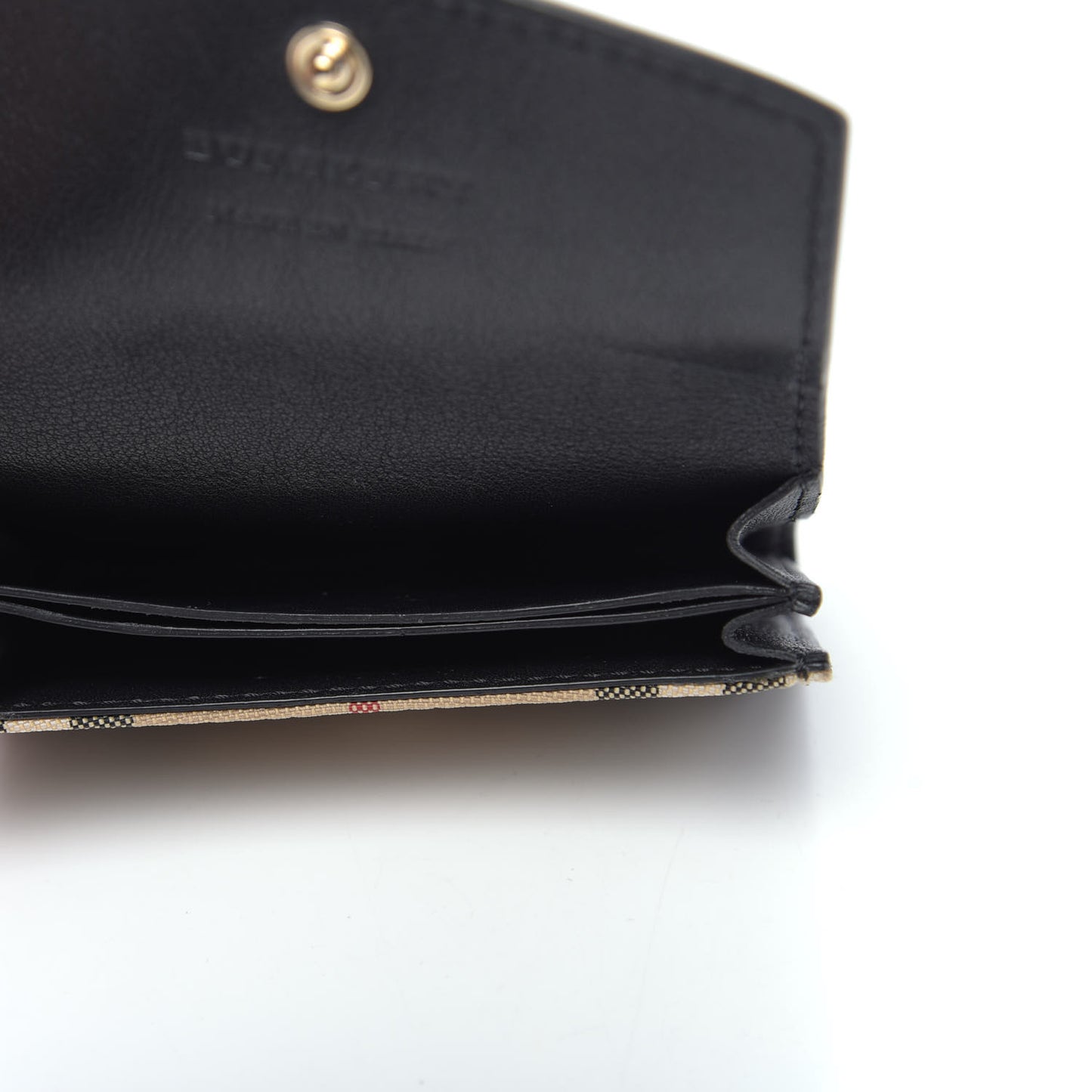 Calfskin House Check Chesam Card Case Black