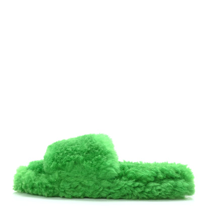 Bottega Veneta Shearling Resort Teddy Slides 38 Parakeet 1 of 6