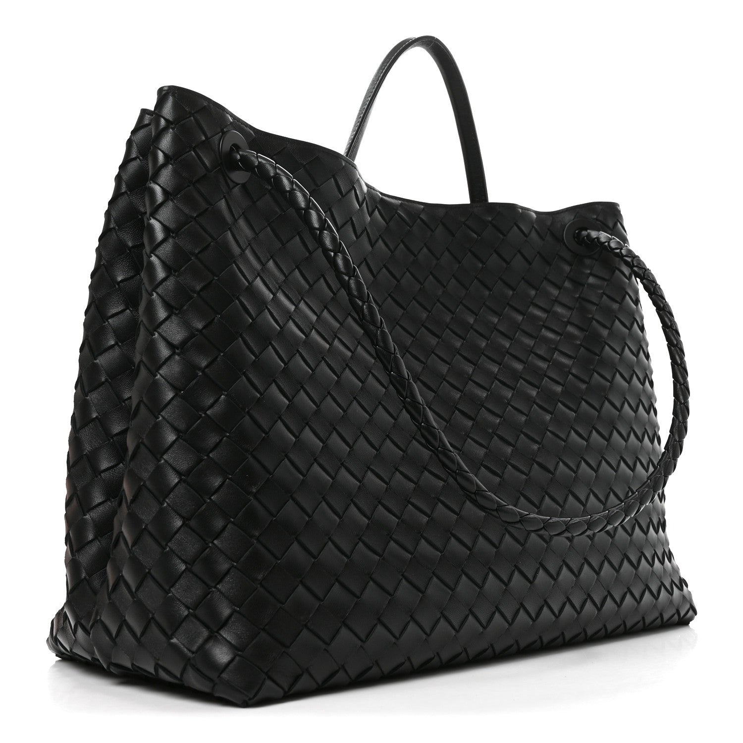 Bottega Veneta Nappa Intrecciato Large Andiamo Shoulder Bag Black 3 of 9