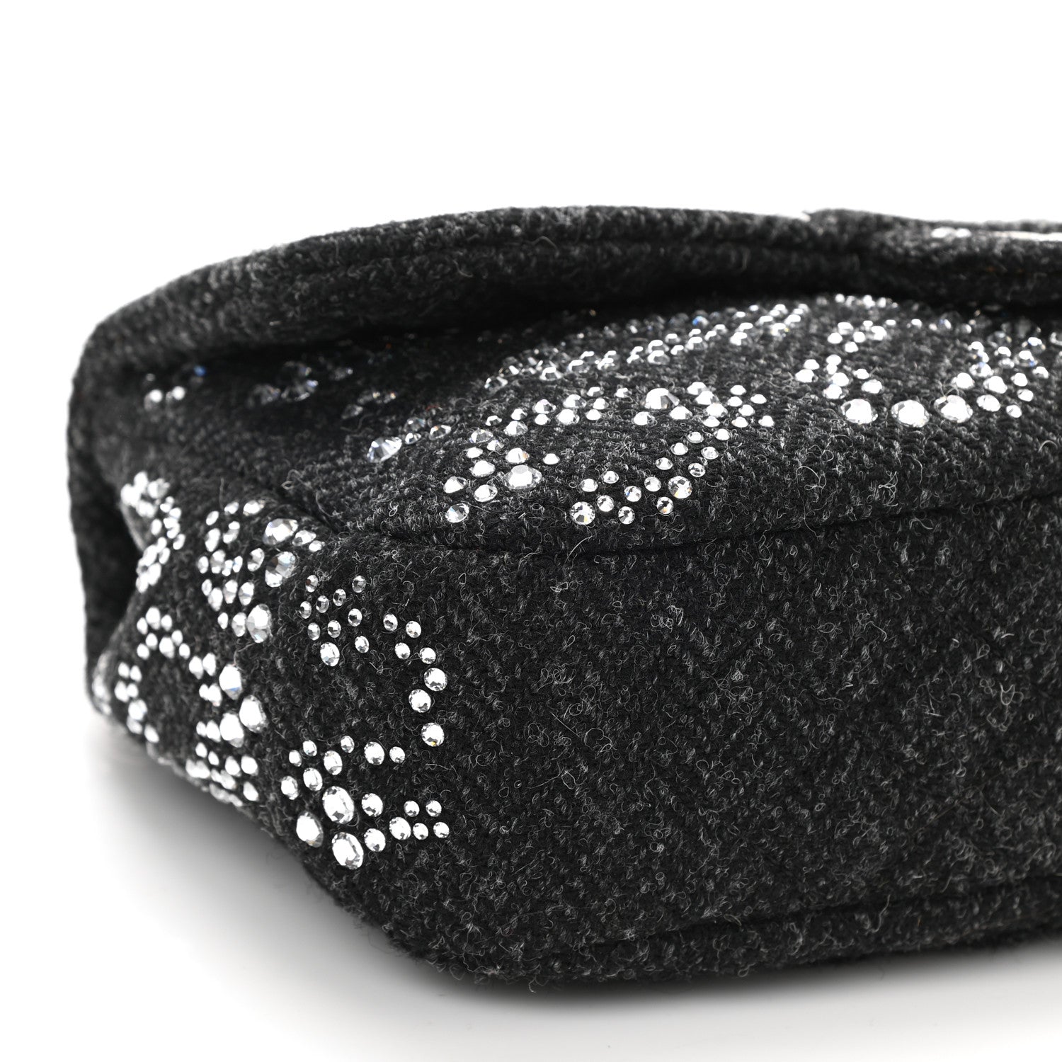Chanel Tweed Swarovski Crystal Leopard Jumbo Flap Black 8 of 9