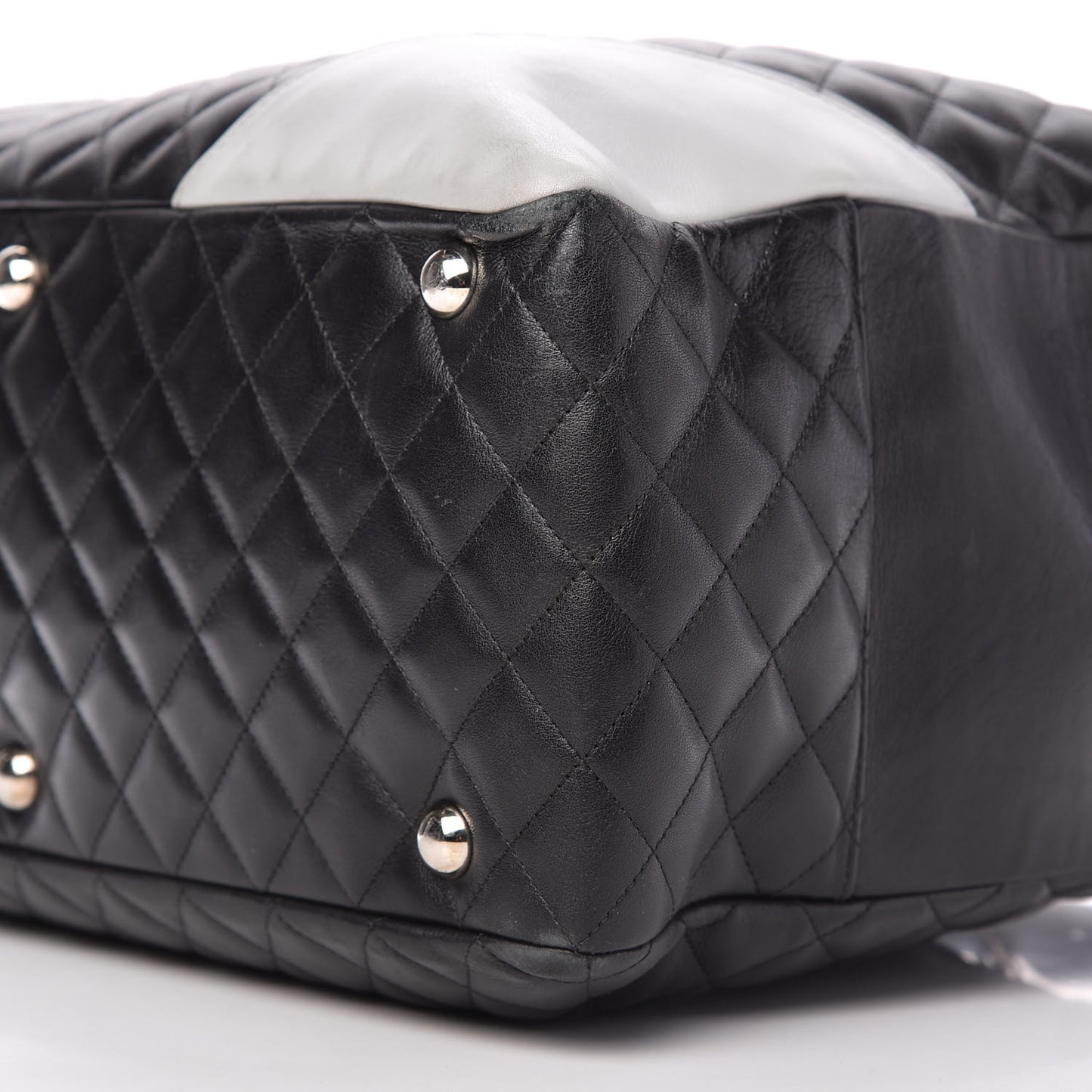 Calfskin Quilted Large Cambon Bag Black