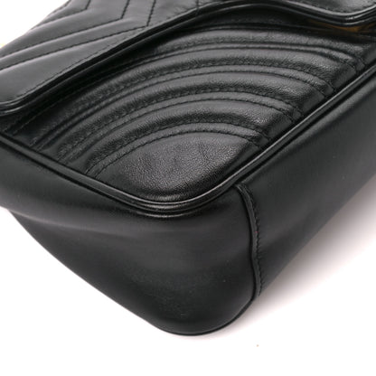 Gucci Calfskin Matelasse Small GG Marmont Shoulder Bag Black 10 of 11