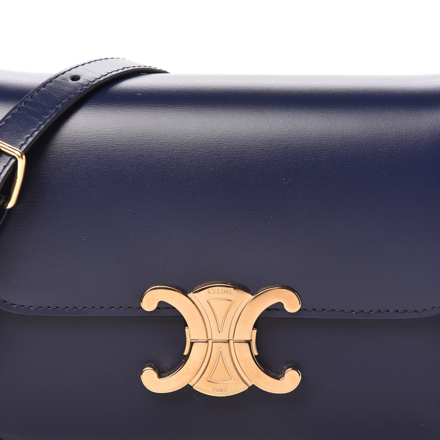 Celine Shiny Calfskin Teen Triomphe Dark Blue 10 of 10