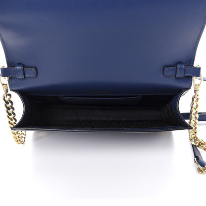 Prada Saffiano Soft Calf Chain Crossbody Bag Bluette 5 of 10