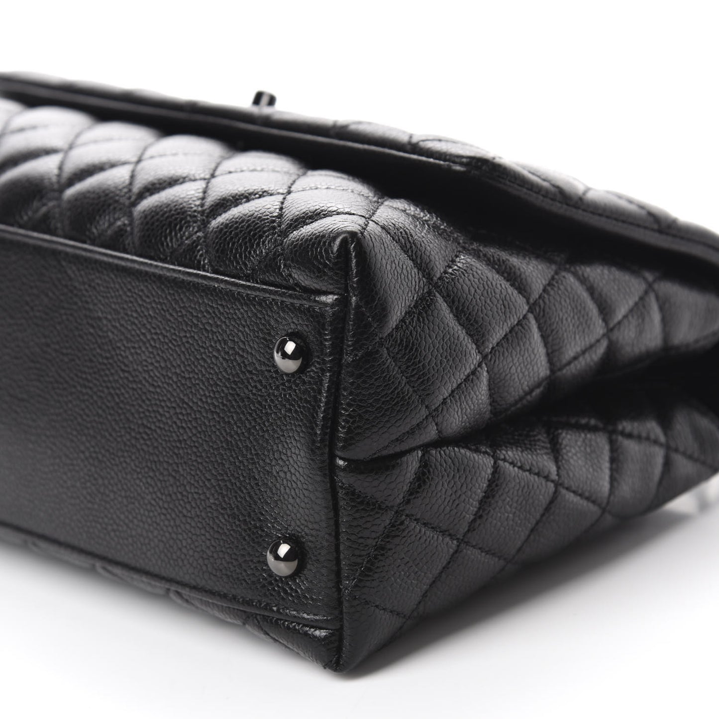 Caviar Quilted Small Coco Handle Flap So Black