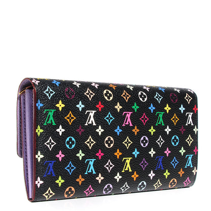 Louis Vuitton Monogram Multicolor Sarah Wallet Black Violet 3 of 7