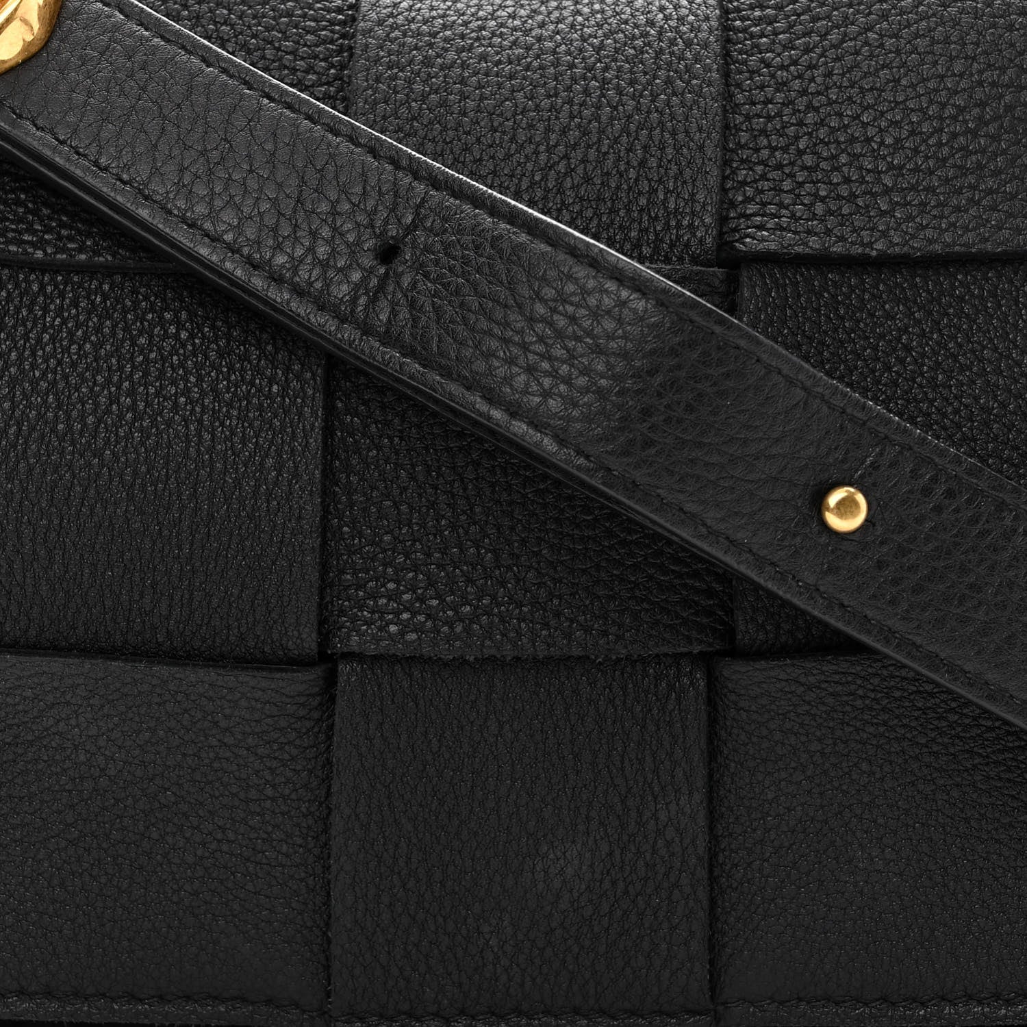 Bottega Veneta Grained Calfskin Maxi Intrecciato Cassette Crossbody Bag Black 7 of 10