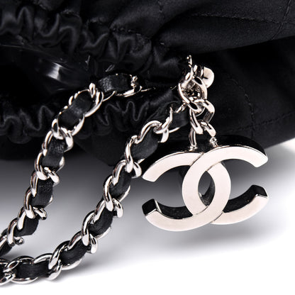 Chanel Satin Diamond Stitch Croissant Pochette Black 12 of 12