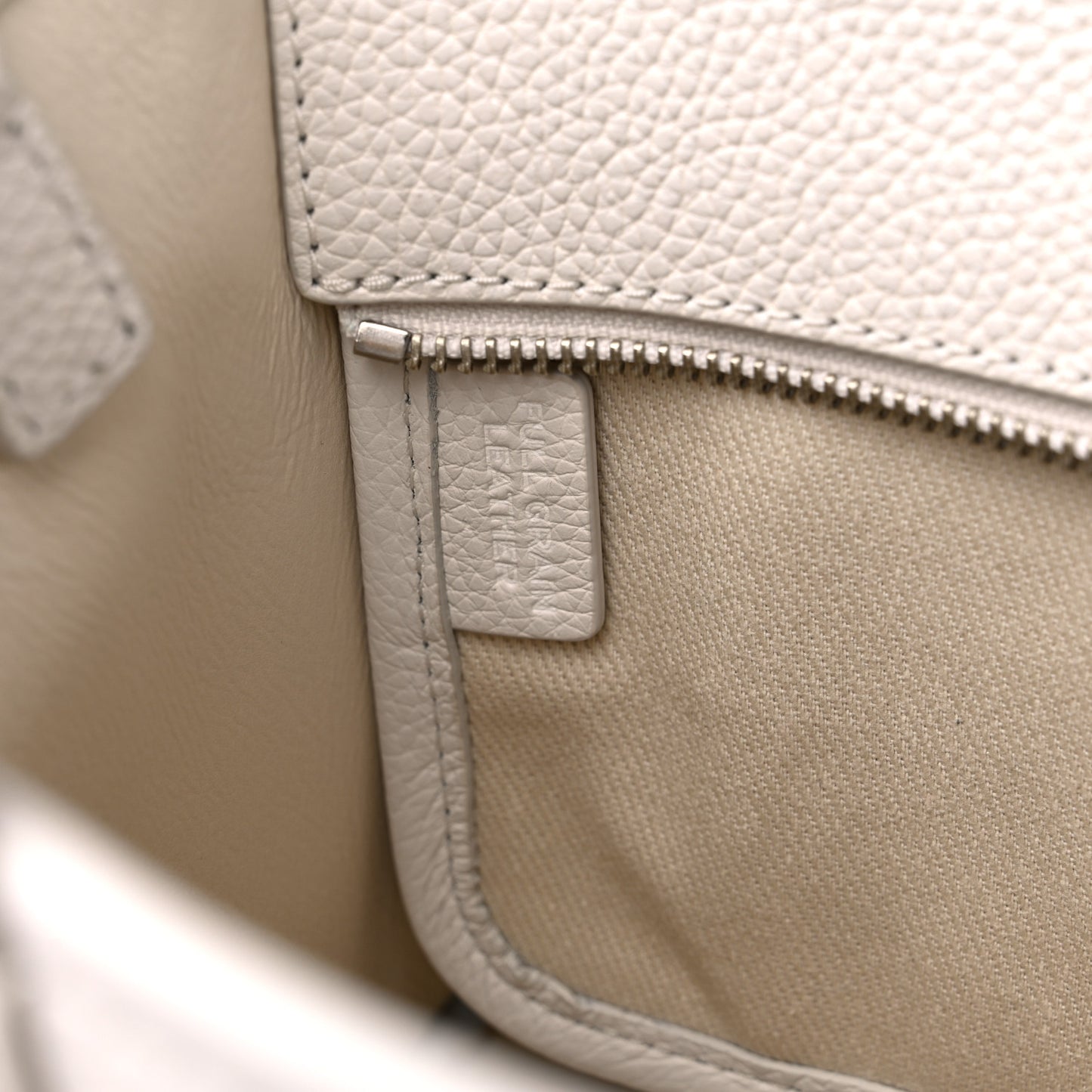 Grained Calfskin Mini The Tote Bag Cotton Silver