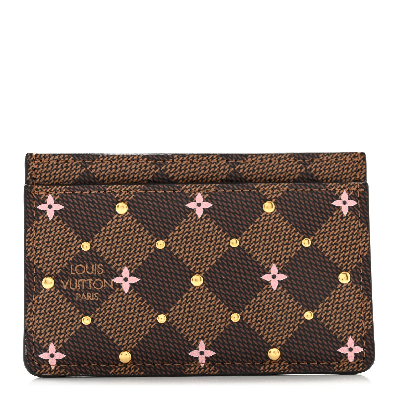 Louis Vuitton Damier Ebene Studded Card Holder 1 of 6