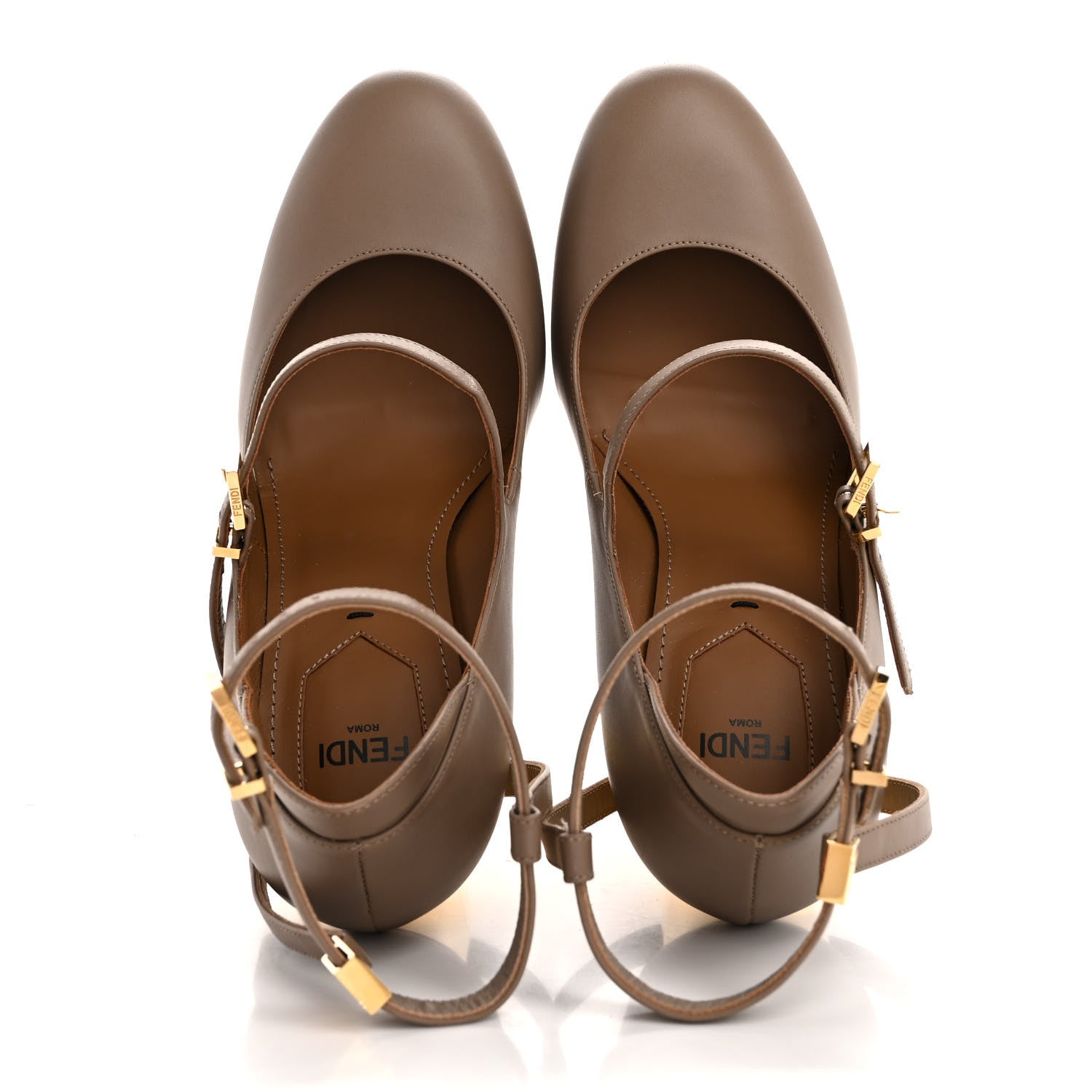 Fendi Vitello Delfina High Heel Pumps 37 Tortora 2 of 10