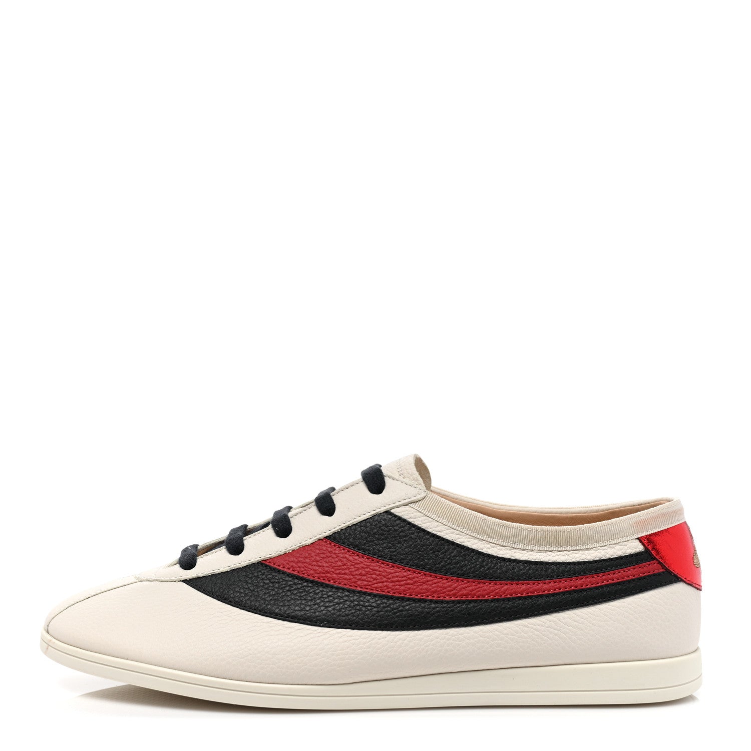 Gucci Calfskin Mens Web Falacer Sneakers 8 White Blue 1 of 10