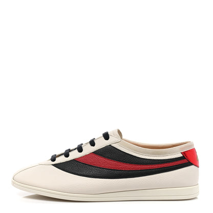 Gucci Calfskin Mens Web Falacer Sneakers 8 White Blue 1 of 10