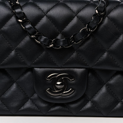 Chanel Lambskin Quilted Mini Rectangular Flap So Black 9 of 13