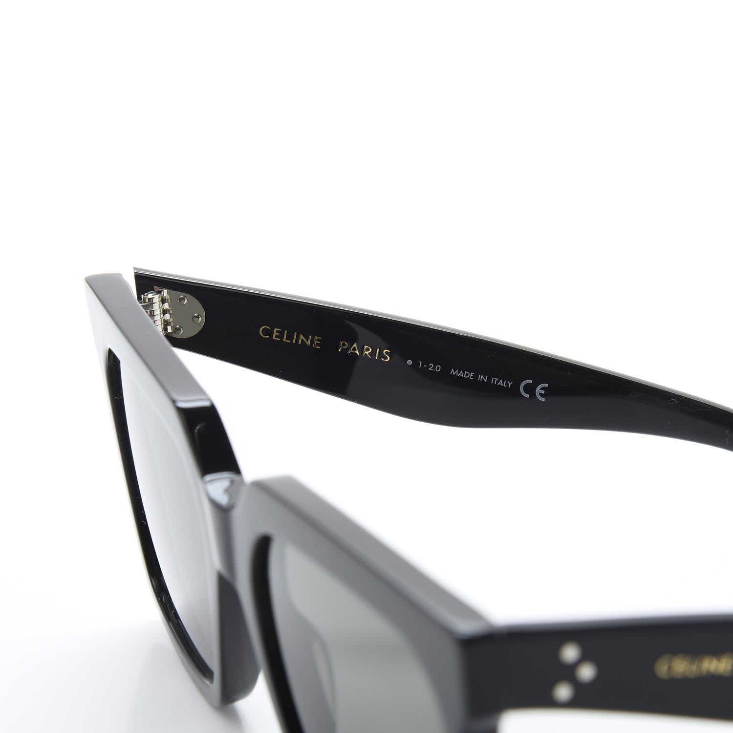 Celine Acetate Polarized Oversized Sunglasses CL4055IN Black 5 of 8