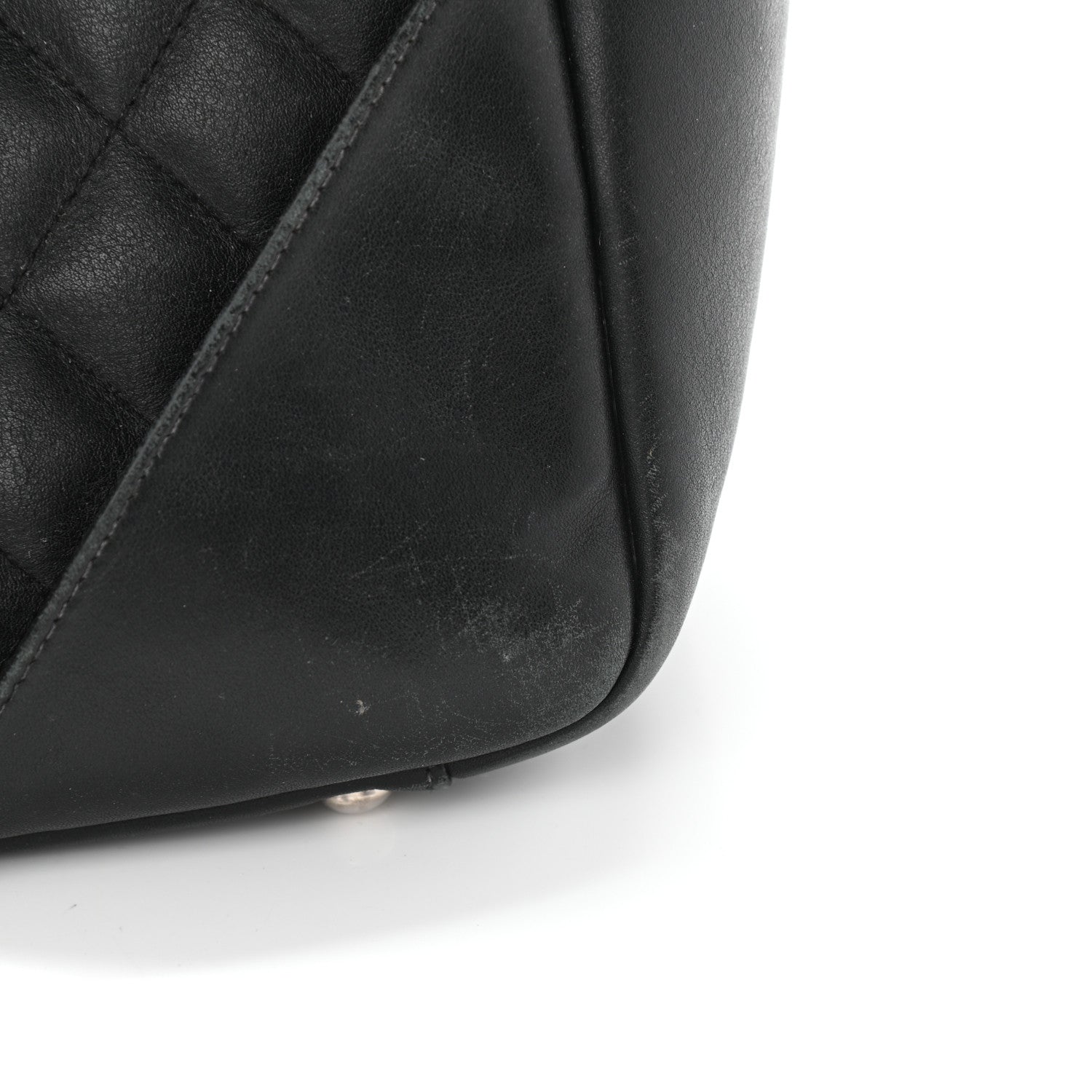 Chanel Calfskin Quilted Large Cambon Flap Black White 16 of 25