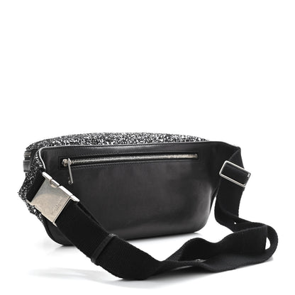 Saint Laurent Lambskin Glitter Belt Bag Metallic Black 3 of 11