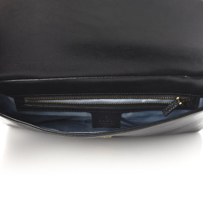 Gucci Calfskin Diagonal GG Medium Thiara Double Envelope Shoulder Bag Emerald Green Black 5 of 10