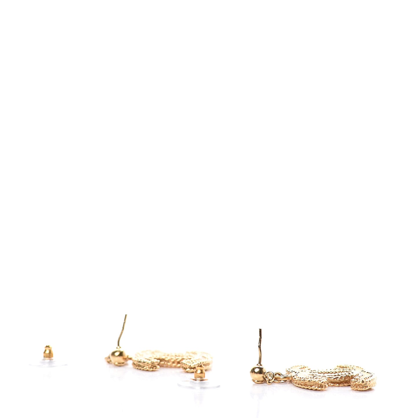 CC Drop Earrings Matte Gold
