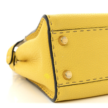 Fendi Cuoio Romano Selleria Medium Peekaboo Iconic Satchel Limone Cipria White 9 of 11