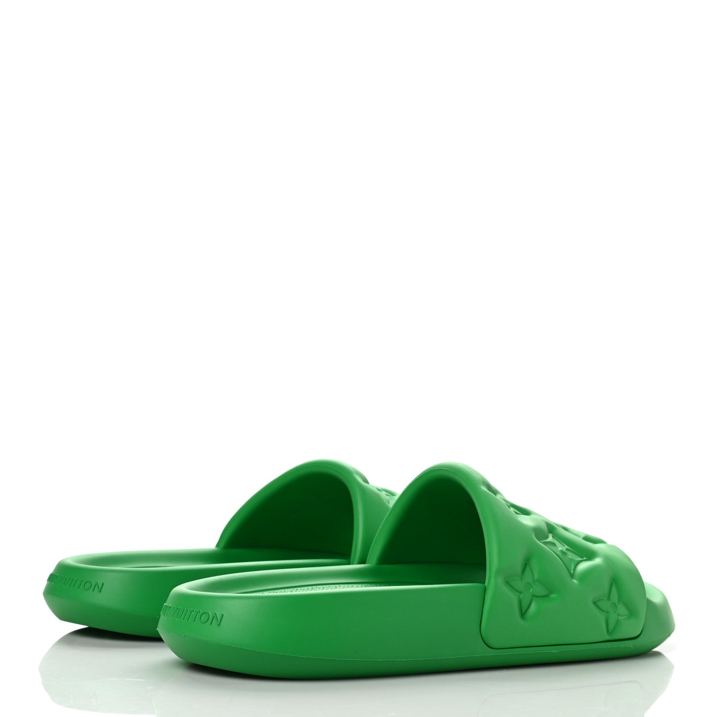 Rubber Embossed Monogram Mens Waterfront Mules 40 Green