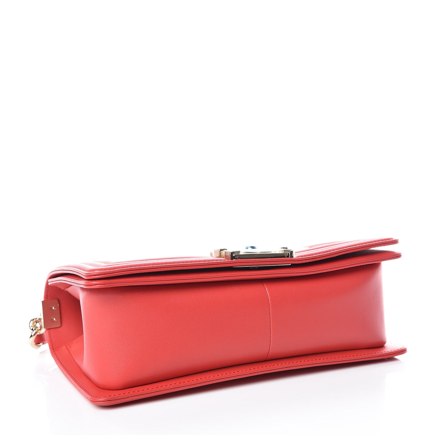Lambskin Quilted Medium Boy Flap Red