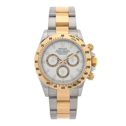 Rolex Stainless Steel 18K Yellow Gold 40mm Oyster Perpetual Cosmograph Daytona Watch White 116523 1 of 5