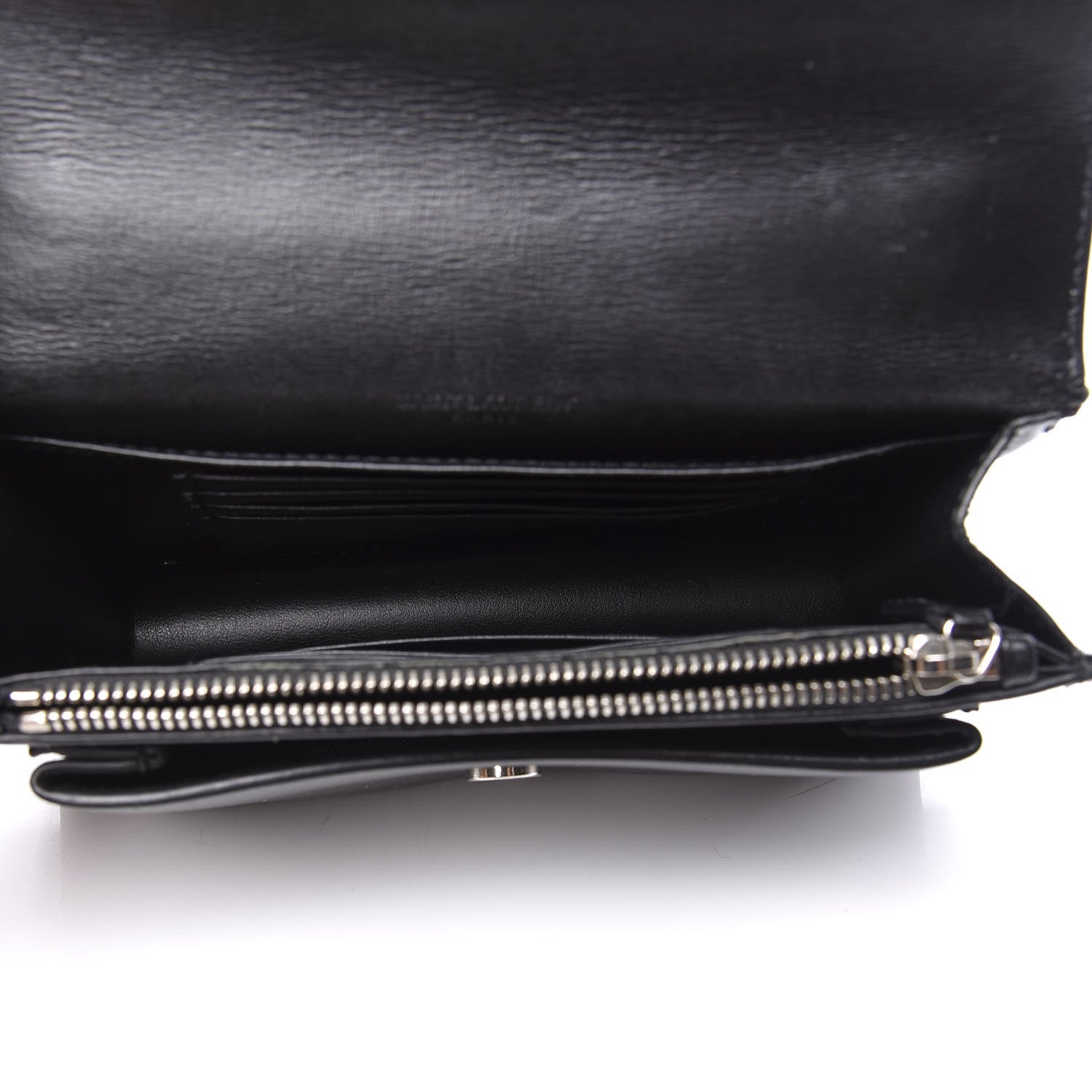 Saint Laurent Calfskin Monogram Sunset Chain Wallet Black 4 of 10