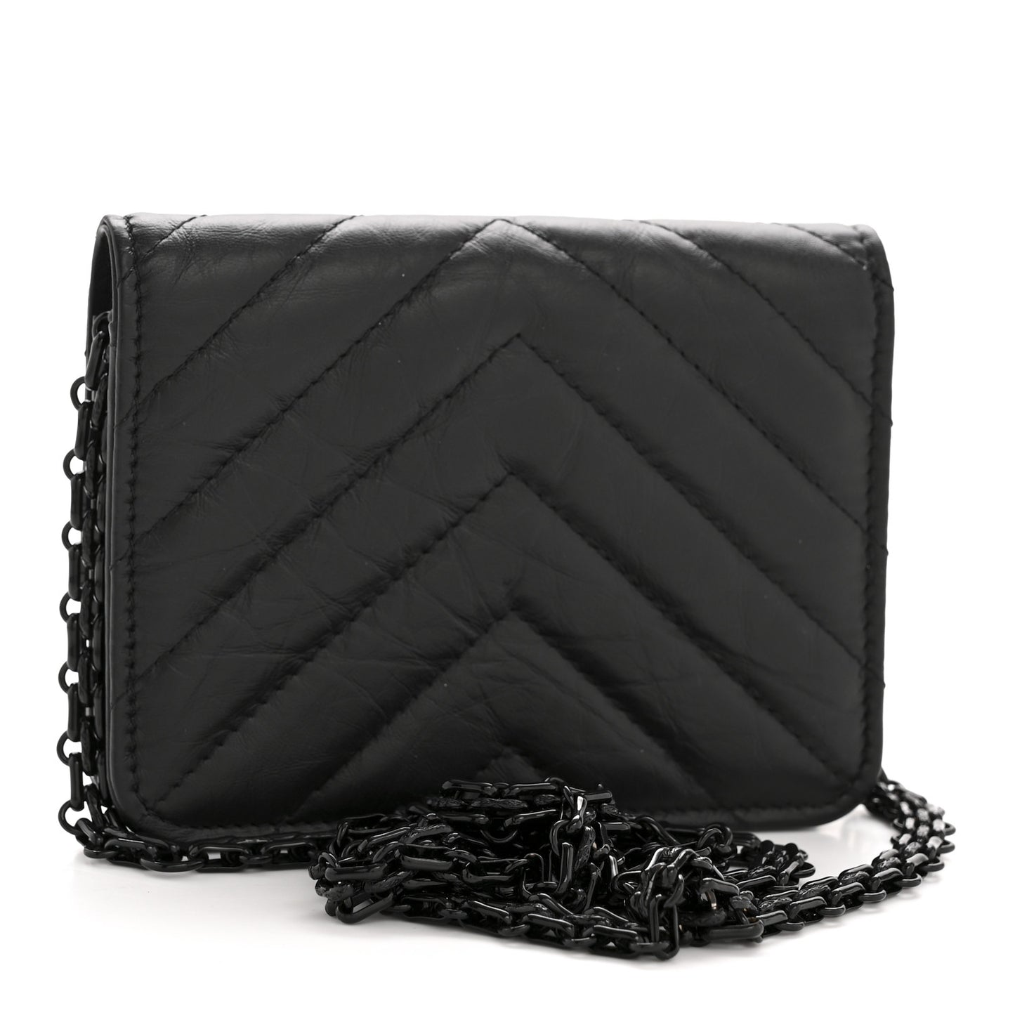 Aged Calfskin Chevron Quilted Reissue Belt Bag So Black