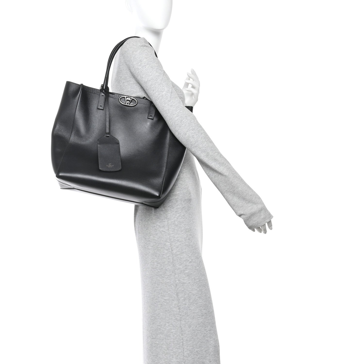 Valentino Garavani Calfskin Vlogo Medium Locker Tote Black 2 of 9