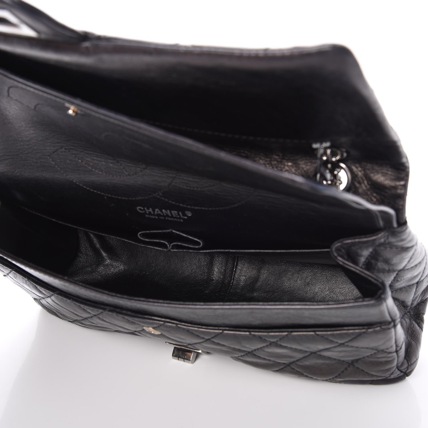 Chanel Metallic Aged Calfskin Quilted 2.55 Reissue 227 Flap Black 5 of 12