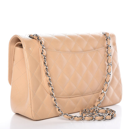 Chanel Caviar Quilted Jumbo Double Flap Beige Clair 3 of 15