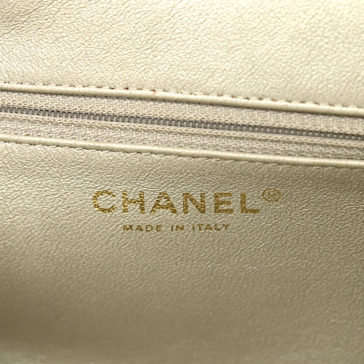 Metallic Calfskin Quilted Timeless Clutch Gold
