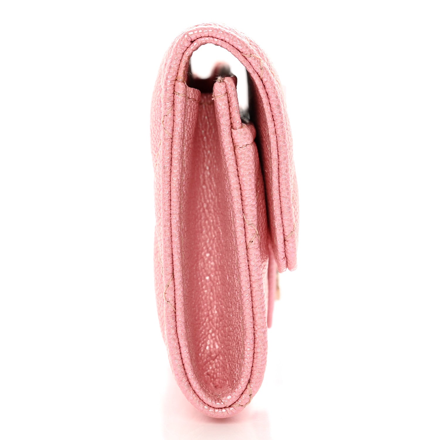 Chanel Iridescent Caviar Quilted Flap Card Holder Rose Pink 12 of 12