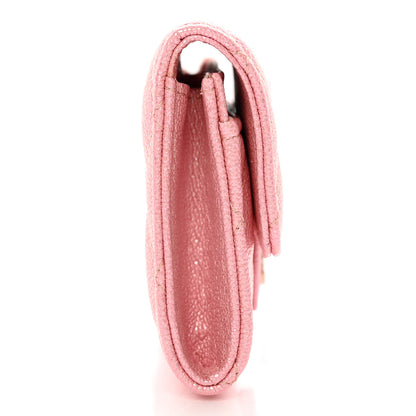 Chanel Iridescent Caviar Quilted Flap Card Holder Rose Pink 12 of 12