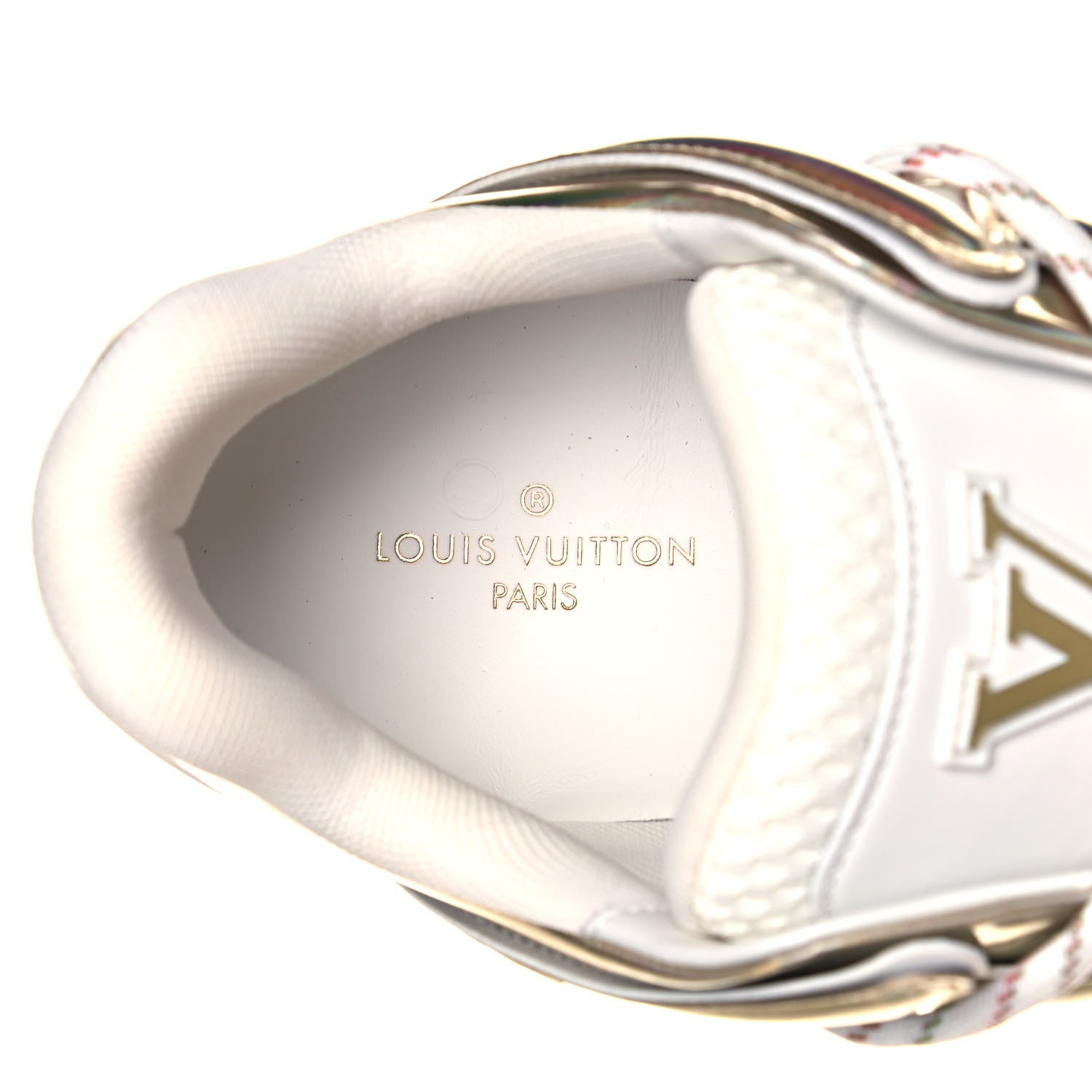 Louis Vuitton Metallic Calfskin Holographic Mens Zigzag Sneakers 8 Multicolor 6 of 6