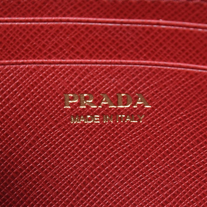 Prada Saffiano Metal Phone Wristlet Crossbody Wallet Fuoco 6 of 9