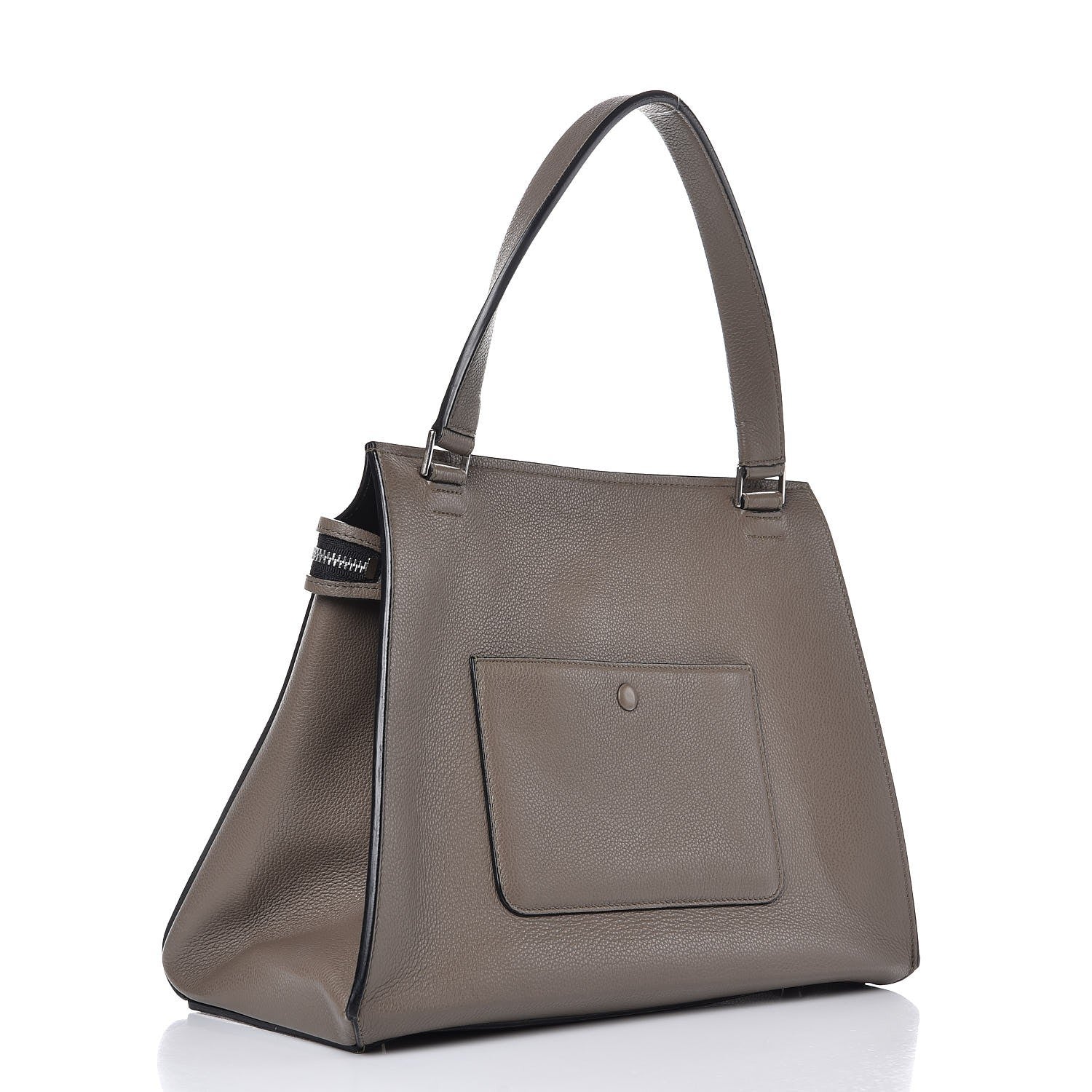Celine Drummed Calfskin Medium Edge Shoulder Bag Grey 3 of 7